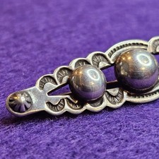 Vintage Fred Harvey Era Sterling Silver Brooch – Hand-Stamped Concho Design,... - Additional view 5