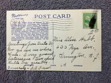 Fred Harvey Hotels Map Mileage Chart Linen Postcard - Additional view 1