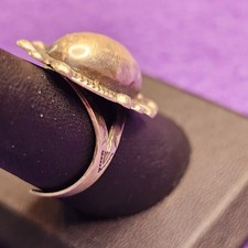 Vintage Fred Harvey Sterling Silver Ring Adjustable Oval Cabochon Size 7 Stamped - Additional view 11