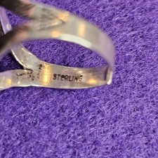 Vintage Fred Harvey Sterling Silver Ring Adjustable Oval Cabochon Size 7 Stamped - Additional view 19