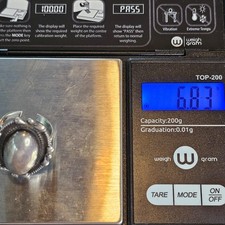 Vintage Fred Harvey Sterling Silver Ring Adjustable Oval Cabochon Size 7 Stamped - Additional view 7