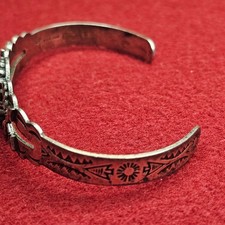 Vintage Fred Harvey Style Sterling Turquoise Arrow Stampwork Cuff Bracelet 14.6g - Additional view 16