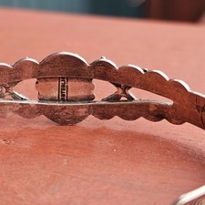 Vintage Fred Harvey Style Sterling Turquoise Arrow Stampwork Cuff Bracelet 14.6g - Additional view 7