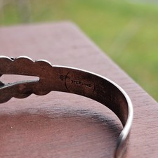 Vintage Fred Harvey Style Sterling Turquoise Arrow Stampwork Cuff Bracelet 14.6g - Additional view 8