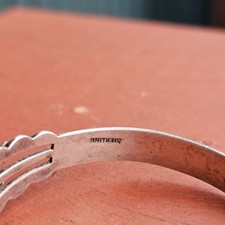 Fred Harvey Style Sterling Water Web Turquoise Cuff Bracelet Arrow Motif 12.91g - Additional view 7