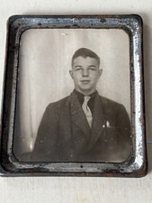 Vintage Fred Harvey Restaurant Photomatic Black & White Photo Booth Portrait