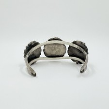 Fred Harvey Era Navajo Sterling Turquoise Flower Cuff Bracelet 51.2g - Additional view 2