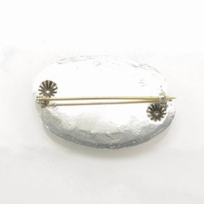 Native American Fred Harvey Era Green Turquoise Sterling Silver Brooch - Additional view 4