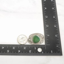 Native American Fred Harvey Era Green Turquoise Sterling Silver Brooch - Additional view 6