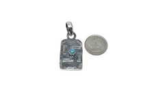 Vintage Navajo Silver Whirling Log Turquoise Tribal Fob Pendant Fred Harvey Era