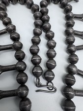 NATIVE AMERICAN NAVAJO TURQUOISE & STERLING VINTAGE SQUASH BLOSSOM FRED HARVEY - Additional view 3