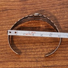 Fred Harvey Era Native American Sterling Silver Green Turquoise(?) Cuff Bracelet - Additional view 9