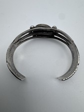 NATIVE AMERICAN NAVAJO BEAUTIFUL TURQUOISE & STERLING FRED HARVEY ERA CUFF - Additional view 5