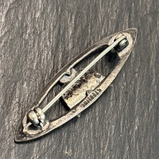 Fred Harvey Era Vintage Thunderbird Turquoise Sterling Silver Stamped Brooch T - Additional view 8