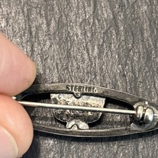 Fred Harvey Era Vintage Thunderbird Turquoise Sterling Silver Stamped Brooch T - Additional view 9