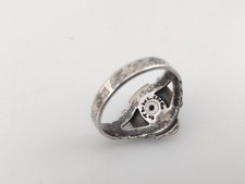 Vintage Sterling Silver Turquoise Navajo Thunderbird Ring Fred Harvey Era Sz 5 - Additional view 4