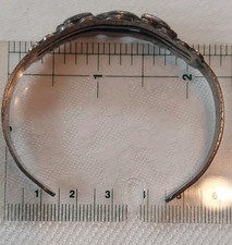 VINTAGE FRED HARVEY NATIVE Amer. Sterling Silver Green Turquoise Cuff Bracelet - Additional view 6