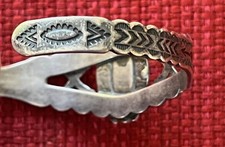 Antique Navajo Turquoise / Sterling Silver Bracelet Fred Harvey Crossed Arrows - Additional view 5