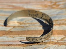 VTG Fred Harvey Style Stamped Bell Trading Post Nickel Silver Cuff Bracelet - Additional view 7