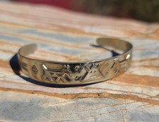 VTG Fred Harvey Style Stamped Bell Trading Post Nickel Silver Cuff Bracelet - Additional view 8