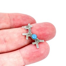 Sterling Silver 925 | Fred Harvey Era Bell Trading Post Turquoise Dog Charm