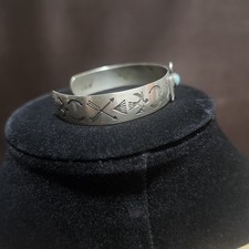 Navajo Fred Harvey Era Turquoise Thunderbird Silver Cuff Bracelet - Additional view 6