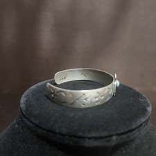Navajo Fred Harvey Era Turquoise Thunderbird Silver Cuff Bracelet - Additional view 7