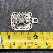 Fred Harvey Era Knifewing Tab Unusual Stamped Turquoise Sterling 9h - Additional view 3