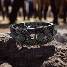 OLD FRED HARVEY ERA 1940's Native American Navajo Turquoise Sterling Bracelet