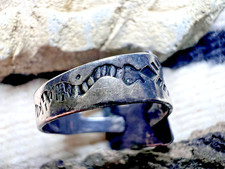 Vintage GREEN TURQUOISE SLITHERING SNAKES RING Fred Harvey Era Cerrillos sz 5.75 - Additional view 2