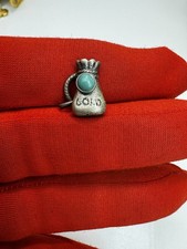 Fred Harvey Era Navajo Sterling Silver Turquoise Charm Pendant Southwest Jewelry - Additional view 2