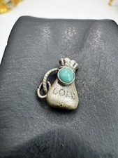 Fred Harvey Era Navajo Sterling Silver Turquoise Charm Pendant Southwest Jewelry - Additional view 4