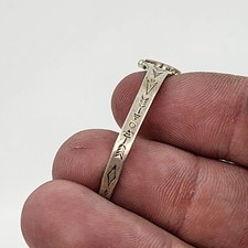 Rare Vintage Fred Harvey Era Navajo Turquoise Baby Cuff Bracelet Sterling Silver - Additional view 3