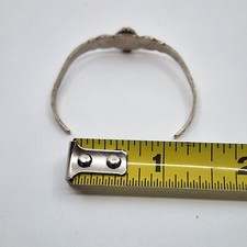Rare Vintage Fred Harvey Era Navajo Turquoise Baby Cuff Bracelet Sterling Silver - Additional view 5