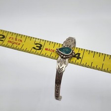 Rare Vintage Fred Harvey Era Navajo Turquoise Baby Cuff Bracelet Sterling Silver - Additional view 6