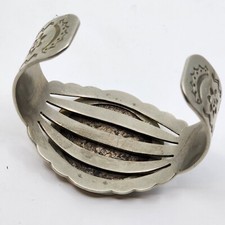 Fred Harvey Era Native American Nickel Silver Morgan Dollar Cuff Bracelet 6.25