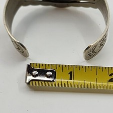 Fred Harvey Era Native American Nickel Silver Morgan Dollar Cuff Bracelet 6.25