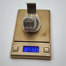 Fred Harvey Era Native American Nickel Silver Morgan Dollar Cuff Bracelet 6.25