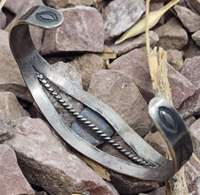 Early Fred Harvey Era Sterling Silver Turquoise Cuff Bracelet 6