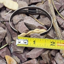 Early Fred Harvey Era Sterling Silver Turquoise Cuff Bracelet 6