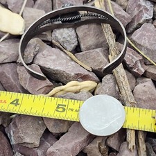 Early Fred Harvey Era Sterling Silver Turquoise Cuff Bracelet 6