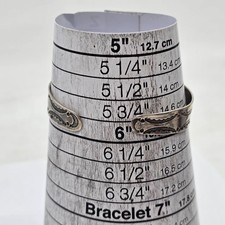 Early Fred Harvey Coin Silver Turquoise Navajo Cuff Bracelet Small SIze - Additional view 7