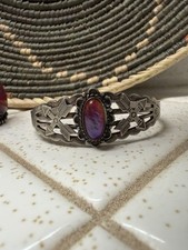 2 Fred Harvey Era Navajo Dragons Breathe Opal Cuffs Sterling Silver - Additional view 3