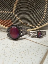 2 Fred Harvey Era Navajo Dragons Breathe Opal Cuffs Sterling Silver