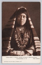 Juana Marie Pueblo Indian of Isleta Albuquerque NM c1906 Fred Harvey Postcard