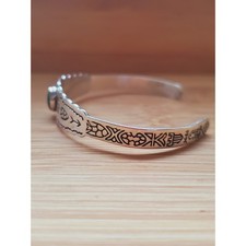 Navajo Green Malachite Sterling Silver Cuff Bracelets Fred Harvey Era XS 6in - Additional view 2