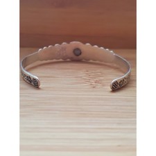 Navajo Green Malachite Sterling Silver Cuff Bracelets Fred Harvey Era XS 6in - Additional view 3