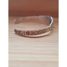 Navajo Green Malachite Sterling Silver Cuff Bracelets Fred Harvey Era XS 6in - Additional view 4