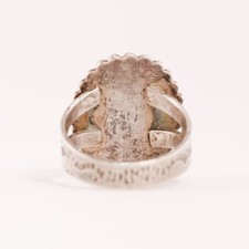 FRED HARVEY STERLING SILVER BUTTON SNAKE STAMP RING SIZE 6 - Additional view 2
