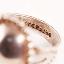 FRED HARVEY STERLING SILVER BUTTON SNAKE STAMP RING SIZE 6 - Additional view 3